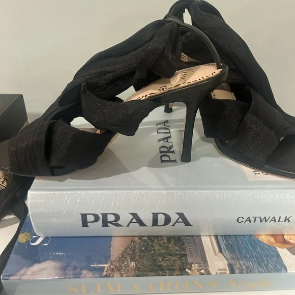 Marchesa Black Strappy Heels - Picture 2 of 4